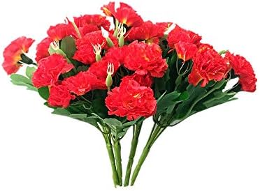 Leoyoubei 4 Fürtök Csokor Mesterséges Selyem Virág Carnations11 hüvelyk Csokor Zöld Levél Otthoni Dekoráció Menyasszonyi Esküvői Fesztivál,