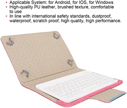 Mini Bluetooth Billentyűzet, 10In Vezeték nélküli Tablet Billentyűzet, Keyboard Case Hordozható Bt Vízálló, Fehér Billentyűzet Rózsa