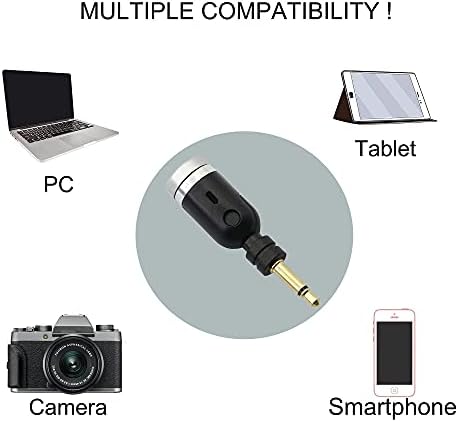 GINTOOYUN SmartMic Mono TS Mikrofon,3,5 mm-es Mini Többirányú Mikrofon DSLR Kamera,Hangszóró,Interjú, Stúdió, stb. (Fekete-TS)