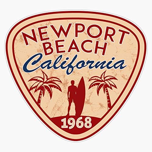 EMC Grafika Newport Beach-Kaliforniai Szörfös Szörf Deszka Ocean Beach Vacation Vinil Vízálló Matrica, Autó Matrica Laptop Fal Ablak
