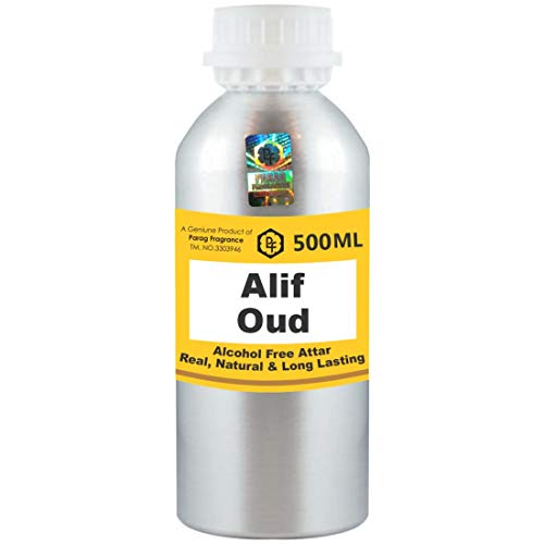 Parag Illatok Alif Oud Attar 500ml Nagykereskedelmi Pack Attar (Alkohol Mentes, Tartós Attar A Férfiak - Nők & Vallási Használata)