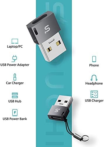 USB-C, hogy EGY USB Adapter(2 Csomag), Stouchi C Típusú Női USB Férfi Töltő Kábel Átalakító iPhone 12 11 Mini Pro Max, iPad 2021,