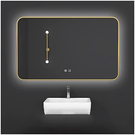 LED Fürdőszoba Tükör Megvilágított Anti Ködlámpa Fürdőszoba Okos Smink Hiúság Tükör Érintse meg Dimmble Kapcsoló Szín Hőmérséklet-Változás
