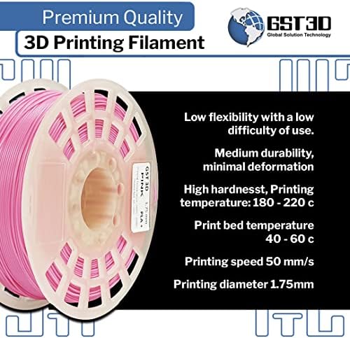Végtelen 1.75 mm PLA 3D-s Nyomtató Kellékanyagok, 1kg Spool (2.2 kg), méretpontosság +/- 0.05 mm, Illik Leginkább FDM Nyomtató (Rózsaszín)