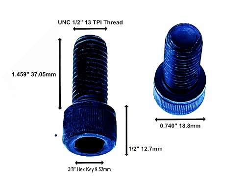 1/2 x 1 1/2 UNC 13 Tpi kulcsnyílású Kap Csavart Fekete Magas Szilárdságú Csavarok Csomag 4. Ideális CNC Gépkezelő T Slot Lámpatest,
